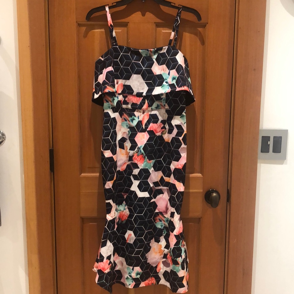 Geometric mermaid body con dress